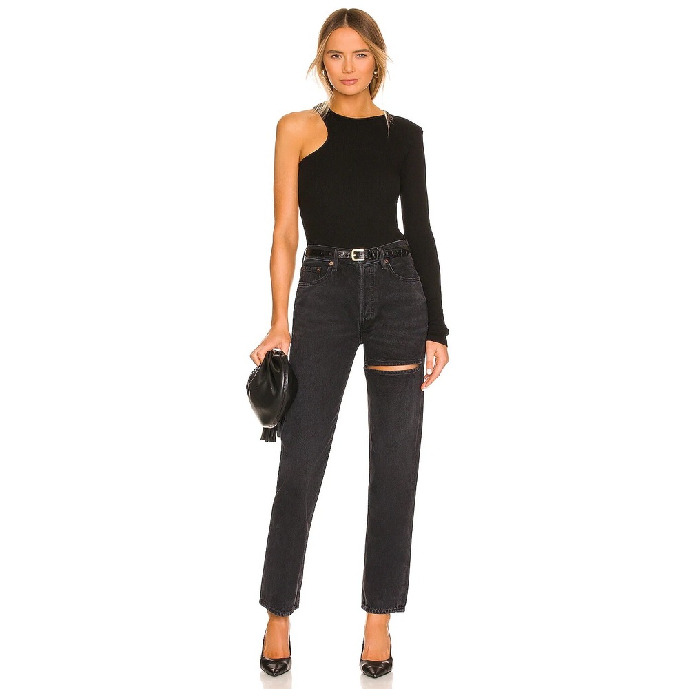 AGOLDE Lana Slice Relaxed Straight Leg‎ Descent Black Jeans Size 32